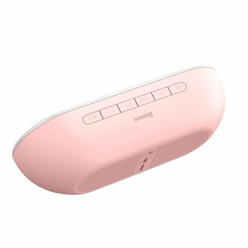 Boxa Portabila Baseus Encok E09 Bluetooth Stylish Wireless with Alarm Clock/LED - NGE09-04 - Roz