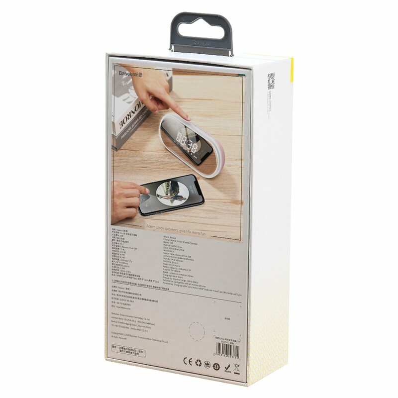 Boxa Portabila Baseus Encok E09 Bluetooth Stylish Wireless with Alarm Clock/LED - NGE09-04 - Roz