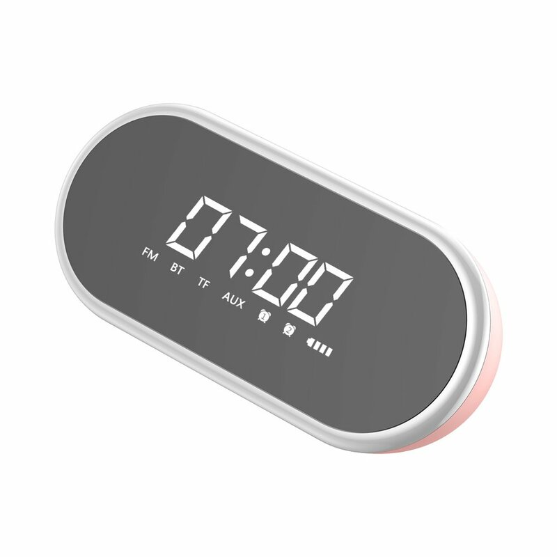 Boxa Portabila Baseus Encok E09 Bluetooth Stylish Wireless with Alarm Clock/LED - NGE09-04 - Roz