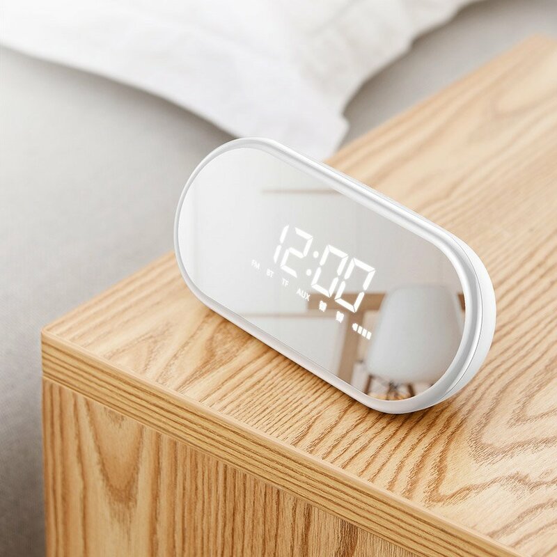 Boxa Portabila Baseus Encok E09 Bluetooth Stylish Wireless with Alarm Clock/LED - NGE09-04 - Roz