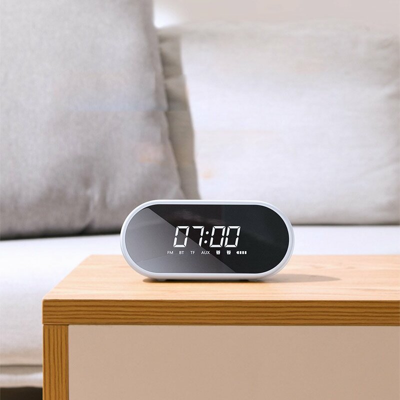 Boxa Portabila Baseus Encok E09 Bluetooth Stylish Wireless with Alarm Clock/LED - NGE09-04 - Roz