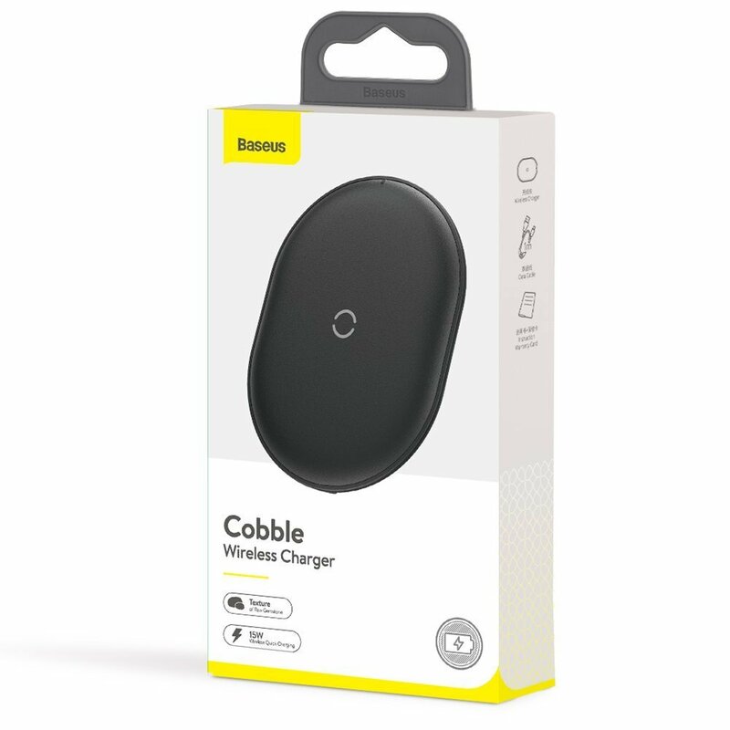 Incarcator Wireless Baseus Cobble Induction Horizontal + Cablu De Incarcare Type-C 1m 15W - WXYS-01 - Negru