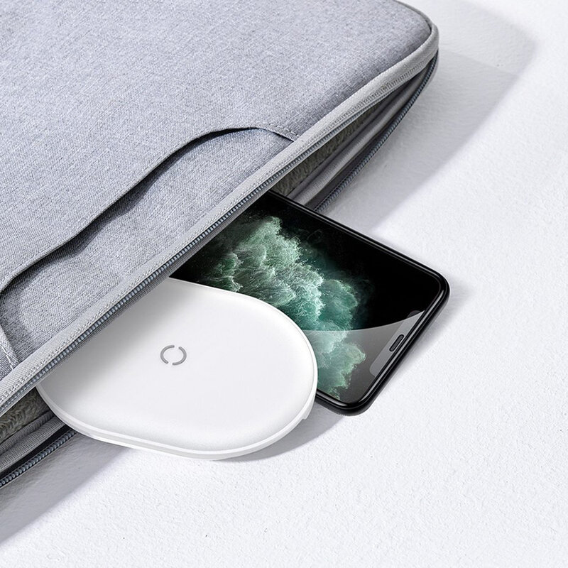 Incarcator Wireless Baseus Cobble Induction Horizontal + Cablu De Incarcare Type-C 1m 15W - WXYS-01 - Negru