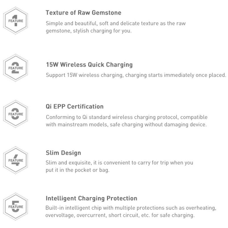 Incarcator Wireless Baseus Cobble Induction Horizontal + Cablu De Incarcare Type-C 1m 15W - WXYS-02 - Alb