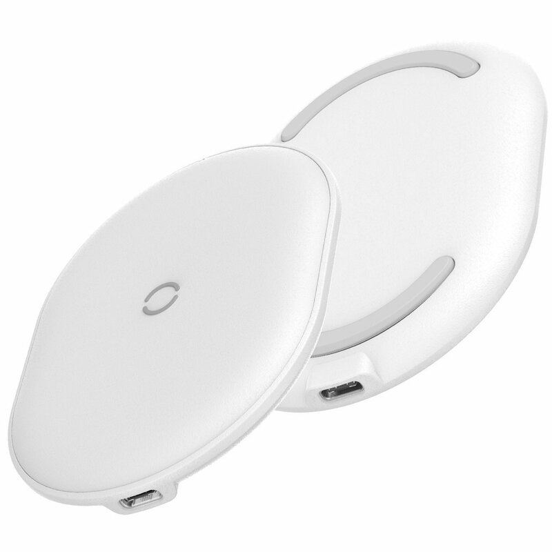 Incarcator Wireless Baseus Cobble Induction Horizontal + Cablu De Incarcare Type-C 1m 15W - WXYS-02 - Alb