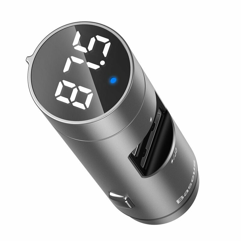 Incarcator auto cu modulator FM Baseus Energy Column 2xUSB 3.1A, CCNLZ-0S