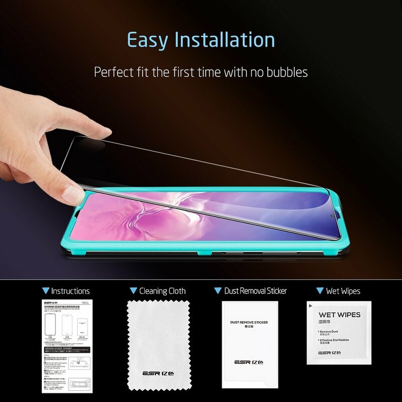 [Pachet 2x] Folie Sticla Samsung Galaxy S20 Plus ESR Screen Shield 3D Edge Guard - Black