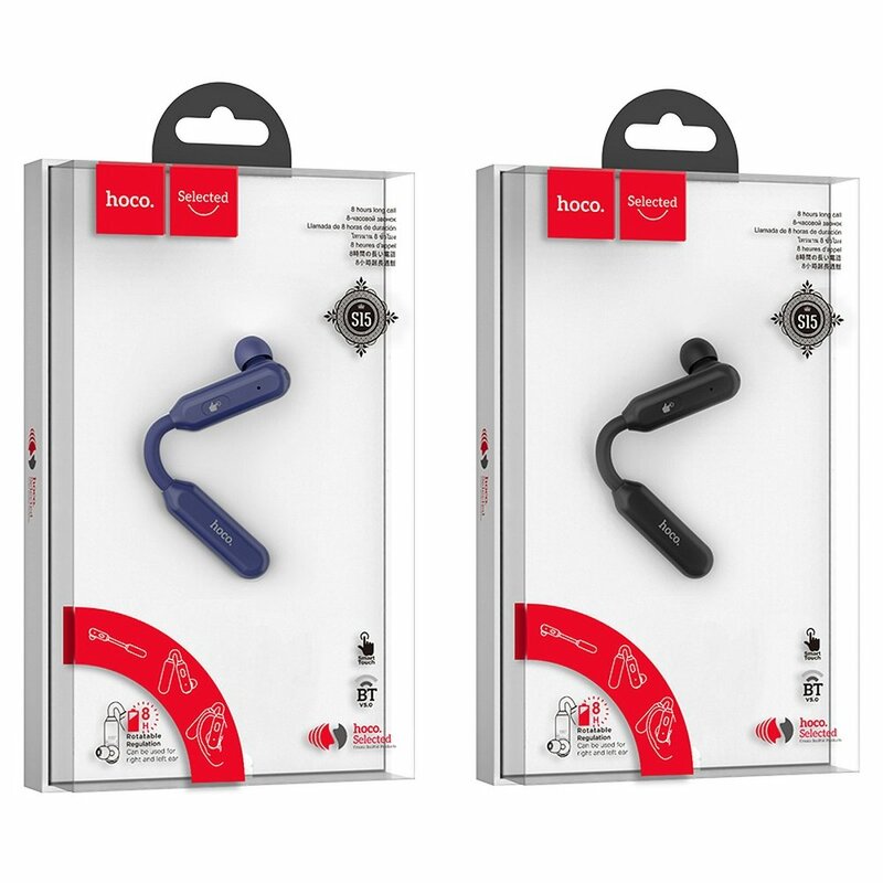 Casca Bluetooth Hoco Selected S15 Wireless Headset In-ear Headphone Noble Business - Negru