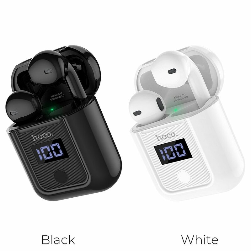 Casti In-Ear Hoco Selected S11 Melody Wireless Headset Bluetooth Docking Station Cu Husa Din Silicon - Rosu/Alb