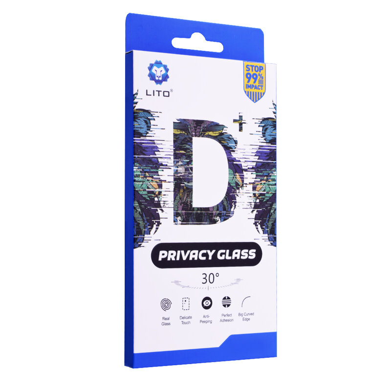 Folie Sticla Xiaomi Redmi Note 7 Lito Privacy Cu Rama - Negru