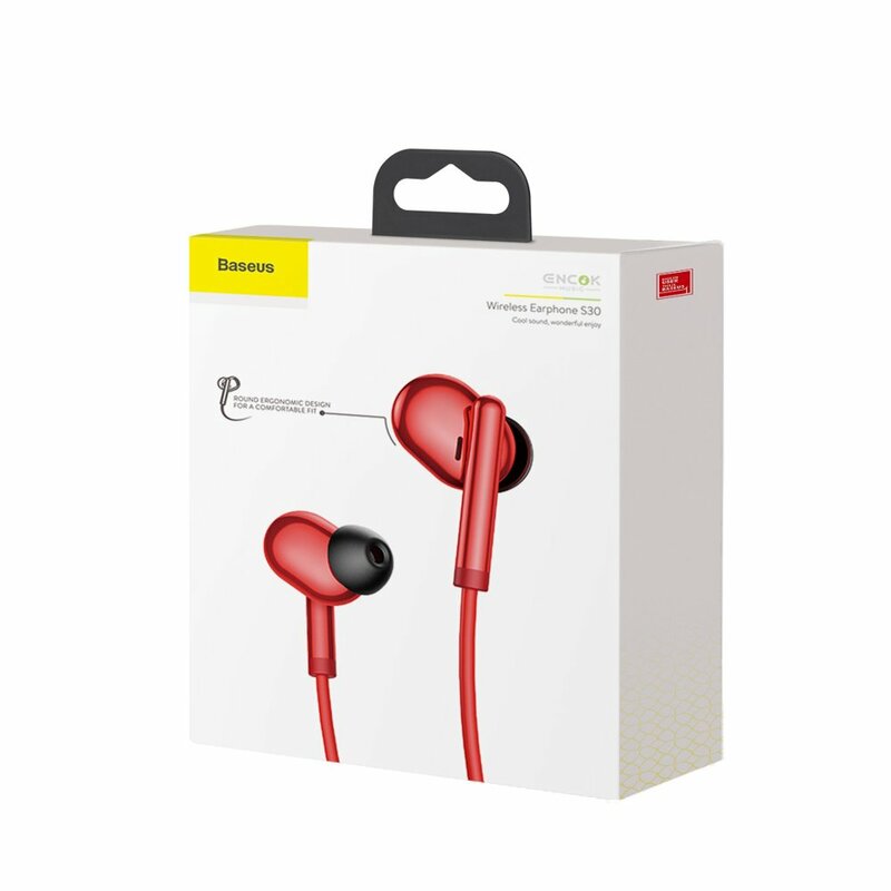 Casti In-Ear Baseus Encok S30 Wireless Earphone Bluetooth Neck Hung - NGS30-09 - Rosu