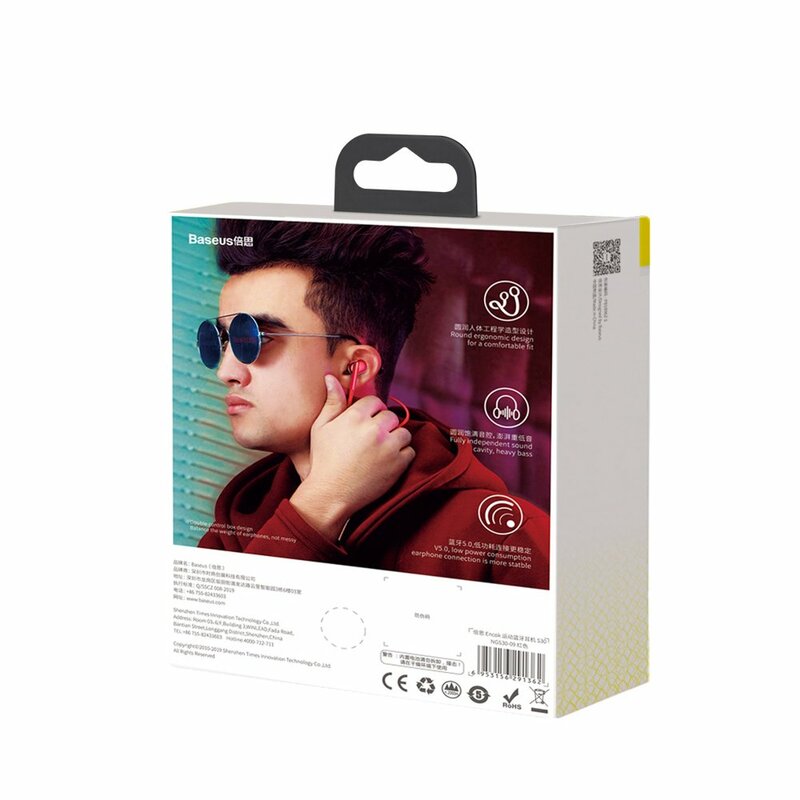 Casti In-Ear Baseus Encok S30 Wireless Earphone Bluetooth Neck Hung - NGS30-09 - Rosu