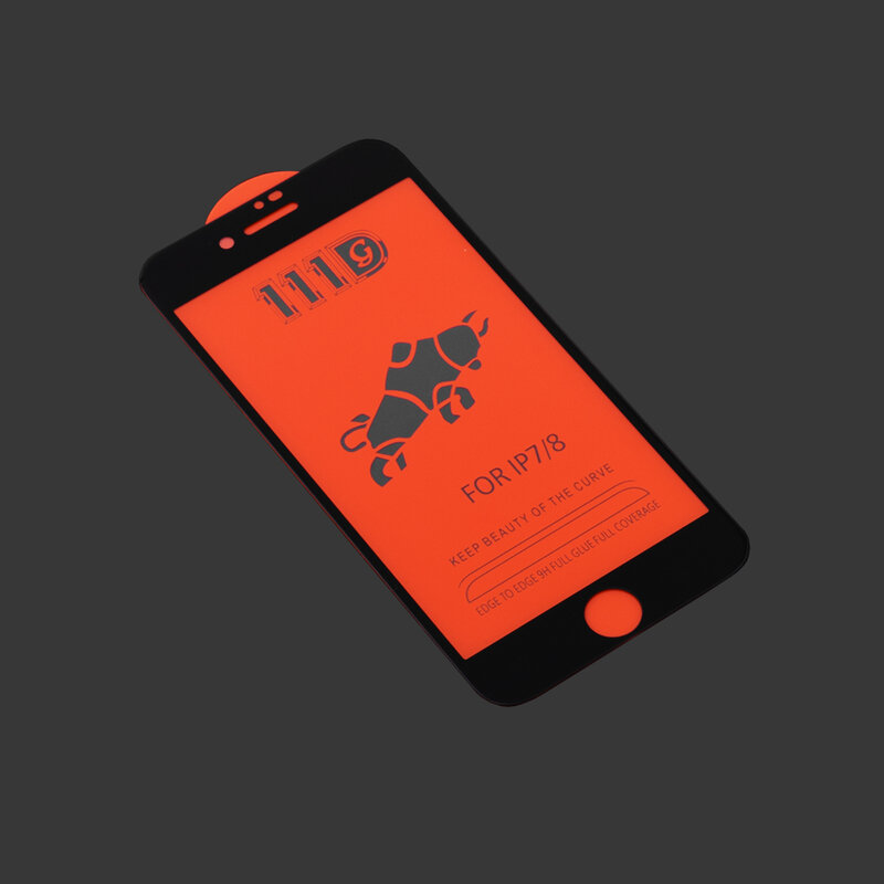 Folie Protectie Ox Premium iPhone 7 FullGlue FullCover - Negru