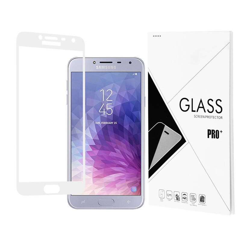 Folie Protectie Samsung Galaxy J4 2018 3D Full Glue - Alb
