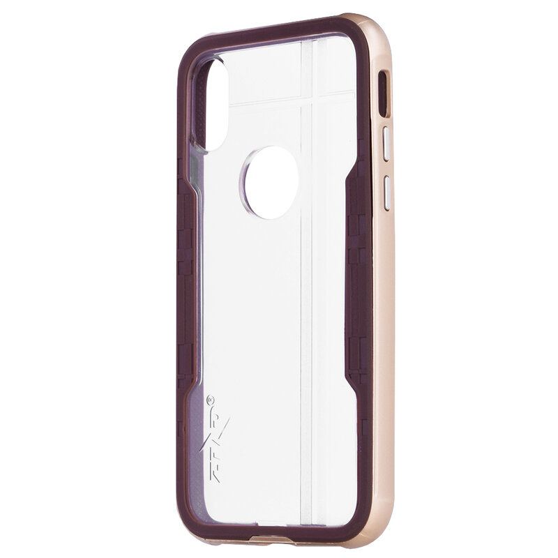 Husa Iphone X, iPhone 10 Zizo Shock + Folie Sticla Securizata - Gold