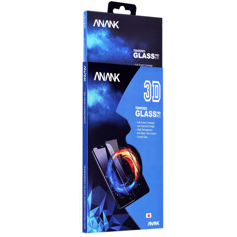 Sticla Securizata iPhone XS Max FullCover 3D Anank 9H - Black