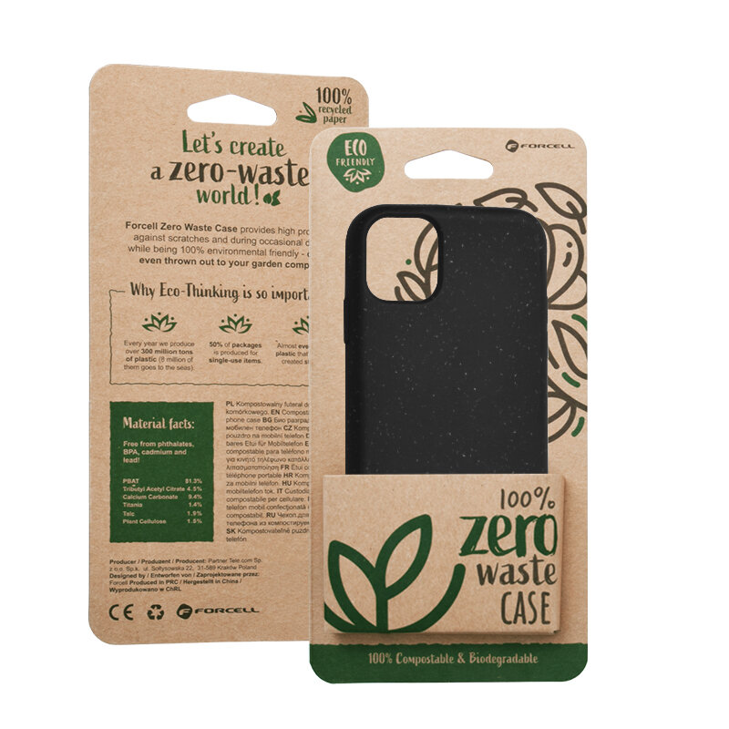 Husa iPhone 11 Forcell Bio Zero Waste Eco Friendly - Negru