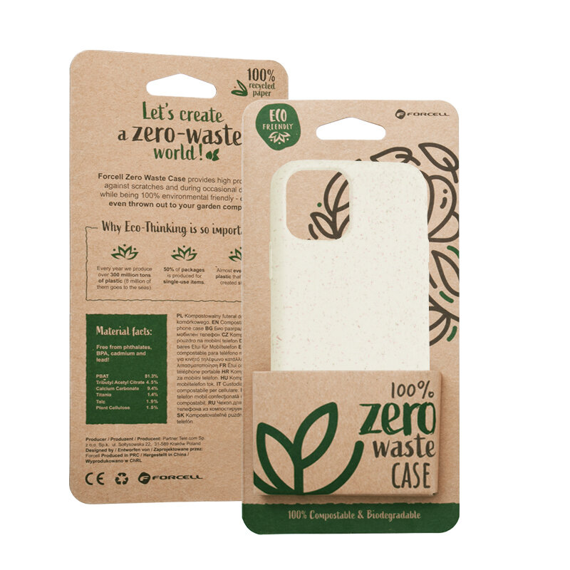 Husa iPhone 11 Pro Forcell Bio Zero Waste Eco Friendly - Alb