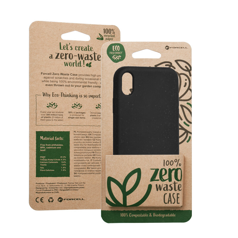 Husa iPhone XR Forcell Bio Zero Waste Eco Friendly - Negru