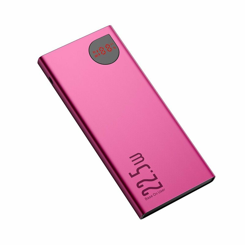 Baterie Externa Baseus Adaman Metal Digital Display 10000mAh 22.5W PD3.0 / QC3.0 - PPIMDA-B09 - Rosu