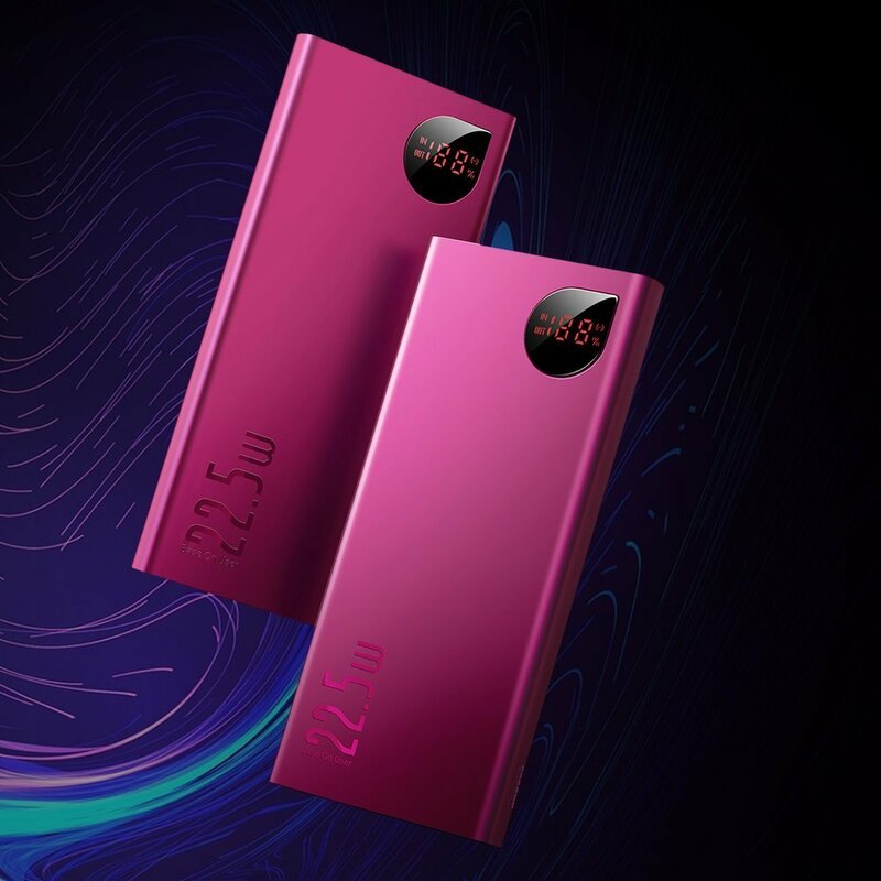 Baterie Externa Baseus Adaman Metal Digital Display 10000mAh 22.5W PD3.0 / QC3.0 - PPIMDA-B09 - Rosu