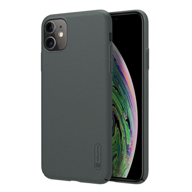 Husa iPhone 11 Nillkin Super Frosted Shield, verde inchis