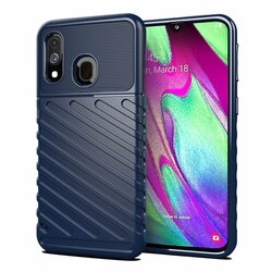Husa Samsung Galaxy A40 Thunder Flexible Tough TPU - Albastru
