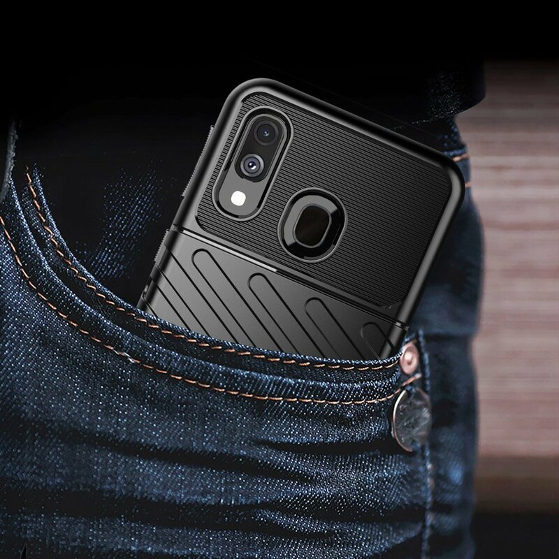 Husa Samsung Galaxy A40 Thunder Flexible Tough TPU - Albastru