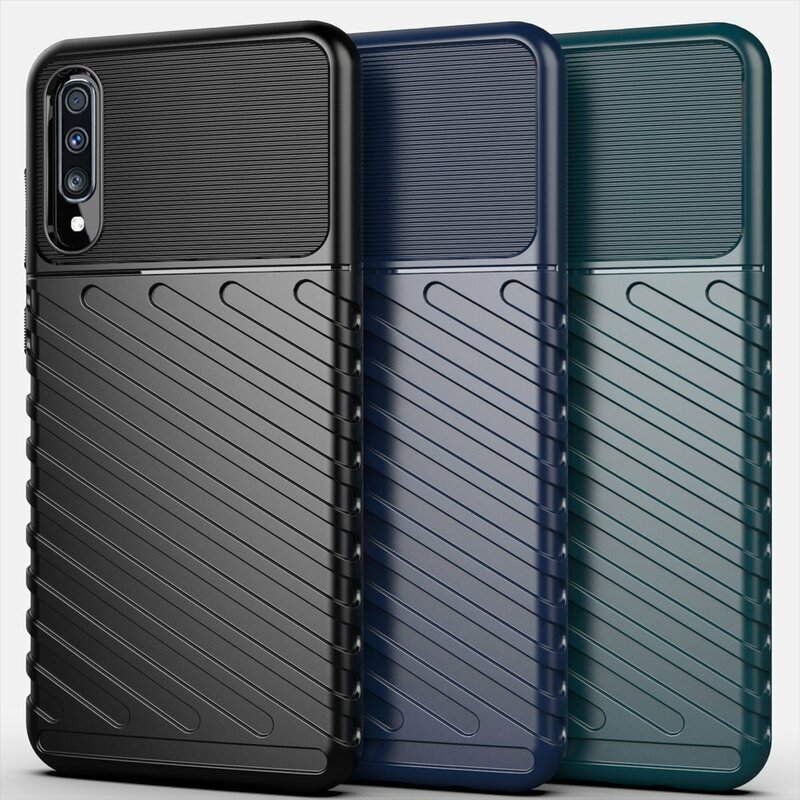 Husa Samsung Galaxy A40 Thunder Flexible Tough TPU - Albastru