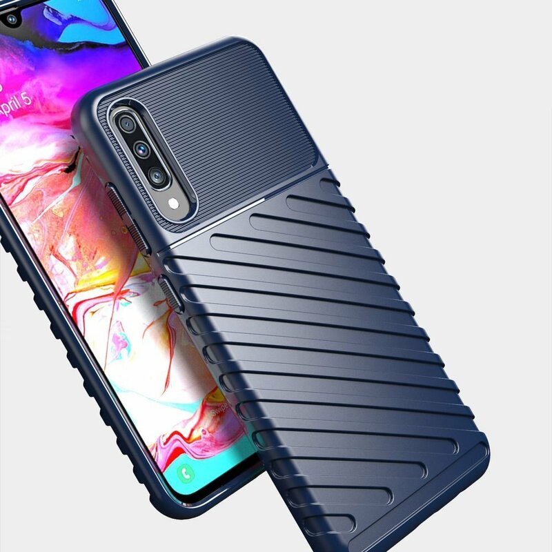 Husa Samsung Galaxy A40 Thunder Flexible Tough TPU - Albastru