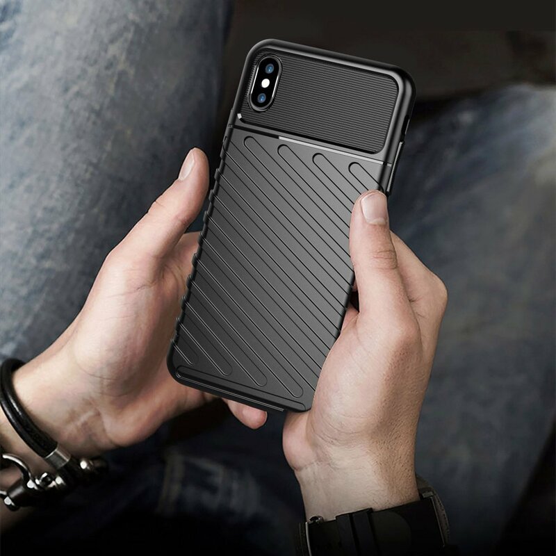 Husa iPhone XS Max Thunder Flexible Tough TPU - Albastru
