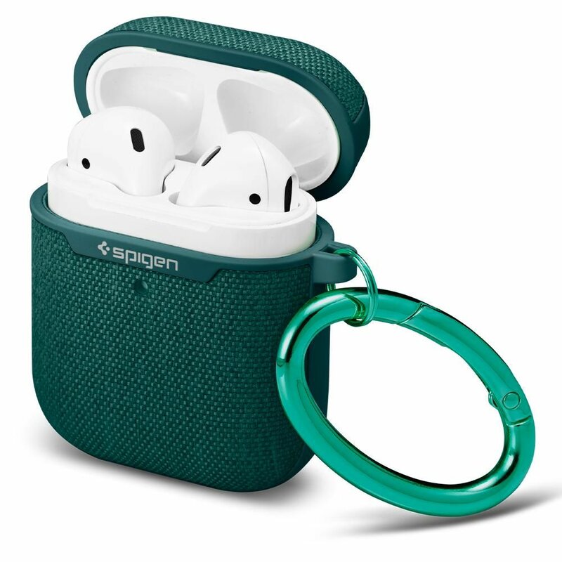 Husa Apple Airpods Spigen Urban Fit Cu Holder Metalic - Verde