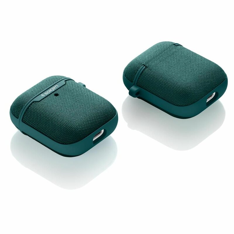 Husa Apple Airpods Spigen Urban Fit Cu Holder Metalic - Verde