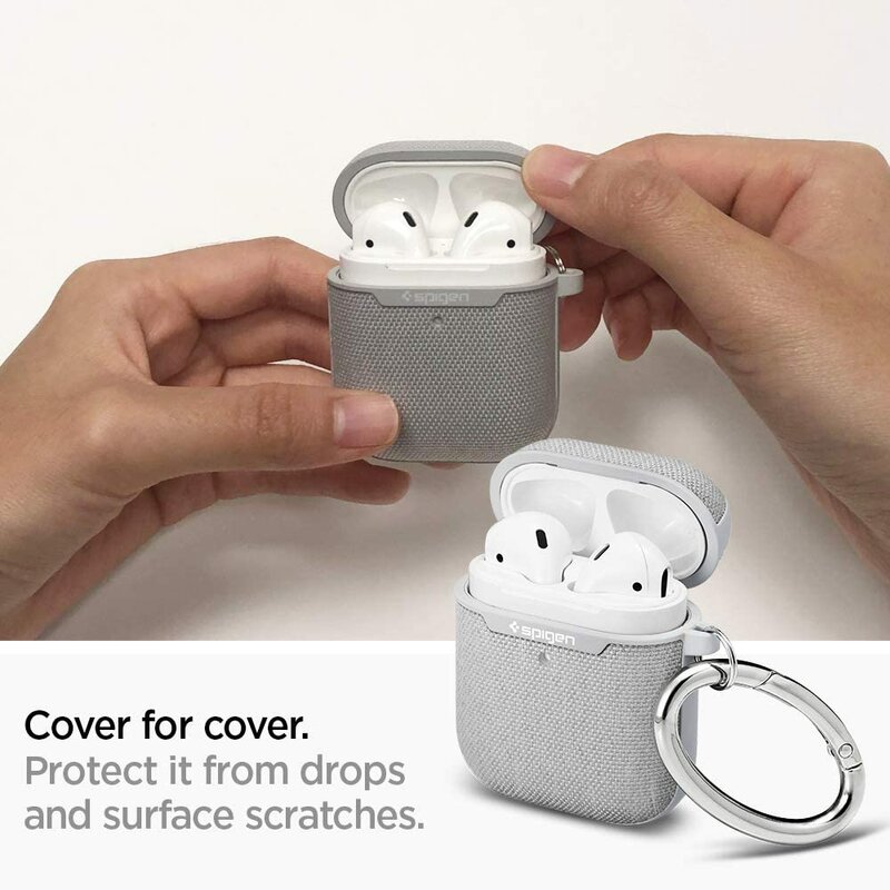Husa Apple Airpods Spigen Urban Fit Cu Holder Metalic - Gri