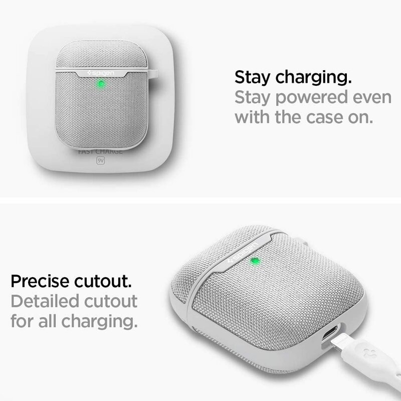 Husa Apple Airpods Spigen Urban Fit Cu Holder Metalic - Gri