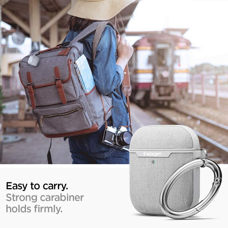 Husa Apple Airpods Spigen Urban Fit Cu Holder Metalic - Gri