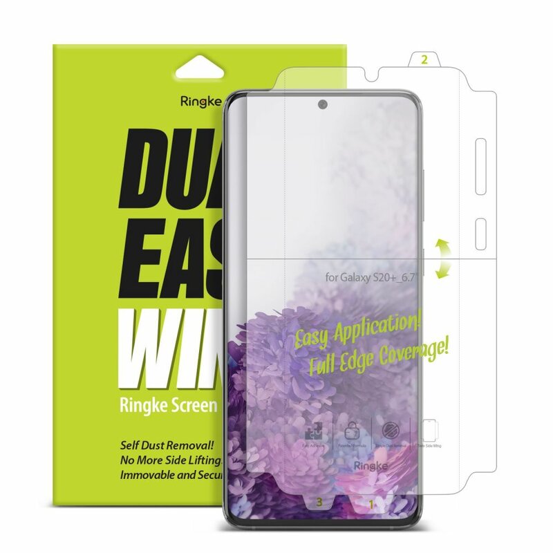 [Pachet 2x] Folie Samsung Galaxy S20 Plus 5G Ringke Dual Easy Wing Self Dust Removal - Clear