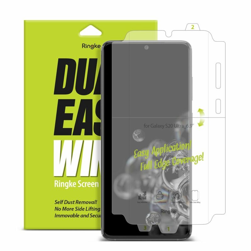 [Pachet 2x] Folie Samsung Galaxy S20 Ultra 5G Ringke Dual Easy Wing Self Dust Removal - Clear