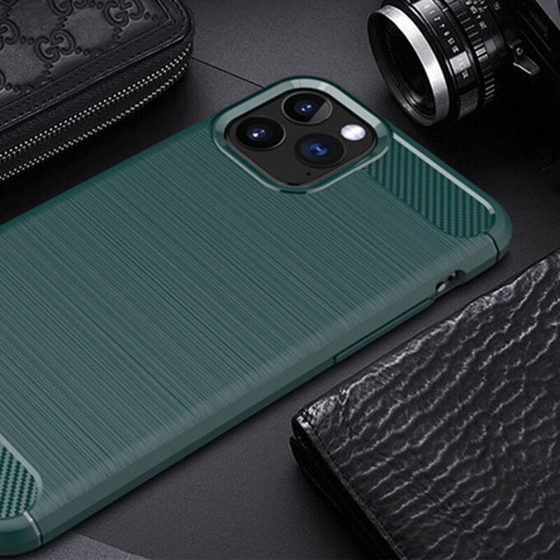 Husa iPhone 11 Pro Max Techsuit Carbon Silicone, verde