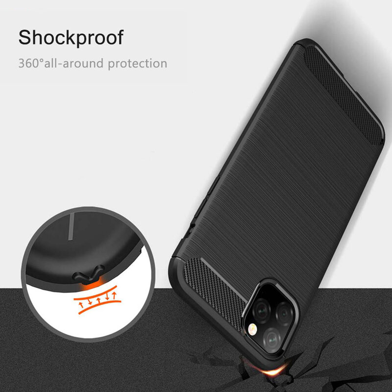 Husa iPhone 11 Pro Techsuit Carbon Silicone, negru