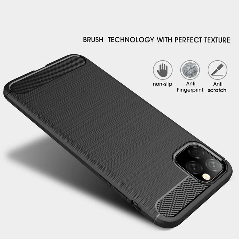 Husa iPhone 11 Pro Techsuit Carbon Silicone, negru