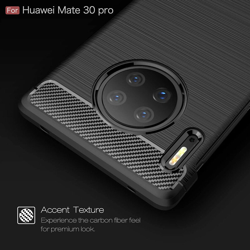Husa Huawei Mate 30 Pro Techsuit Carbon Silicone, negru