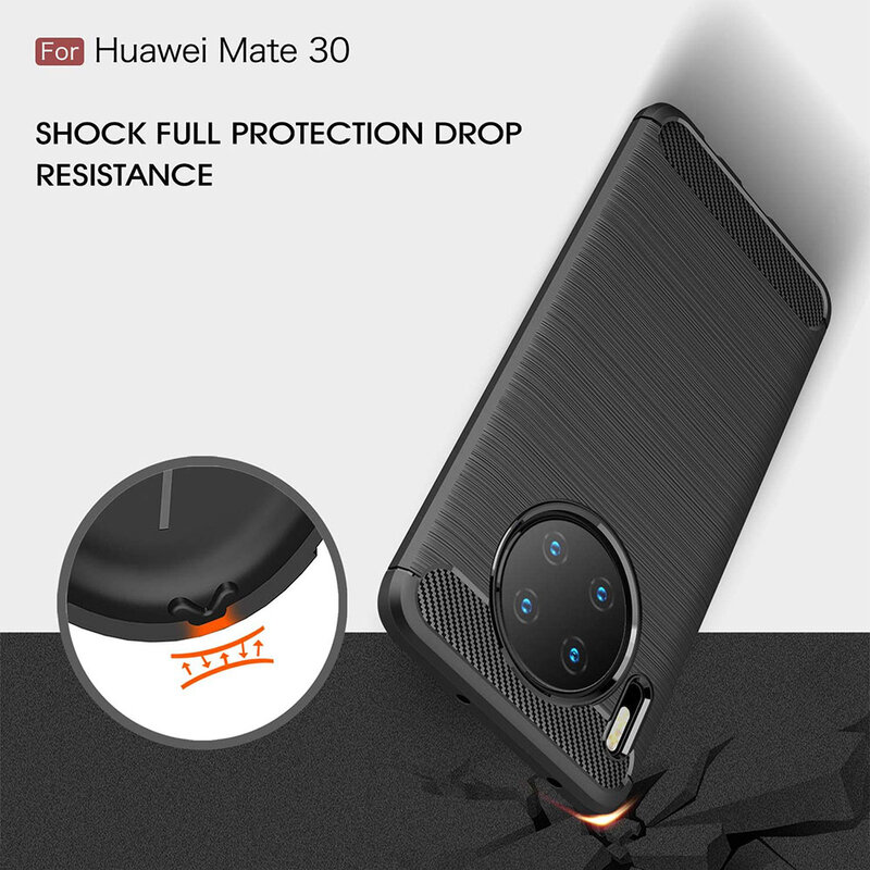 Husa Huawei Mate 30 Techsuit Carbon Silicone, negru