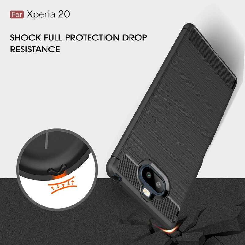 Husa Sony Xperia 20 Techsuit Carbon Silicone, negru