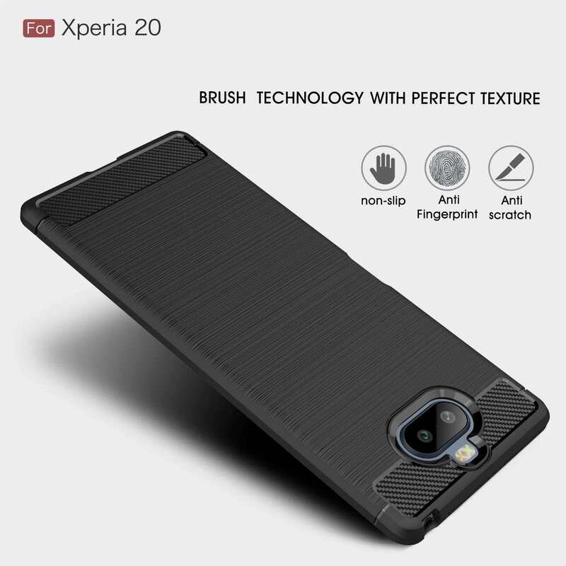 Husa Sony Xperia 20 Techsuit Carbon Silicone, negru