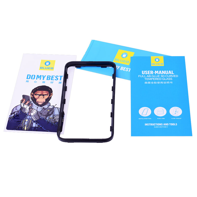 Folie Samsung Galaxy Note 9 Blueo 5D Mr. Monkey Full Glue Cu Rama - Negru