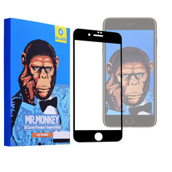 Folie Sticla Apple iPhone 7 Mr. Monkey 5D Hot Bending Cu Rama - Negru