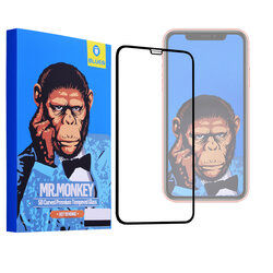 Folie Sticla Apple iPhone XS Mr. Monkey 5D Hot Bending Cu Rama - Negru