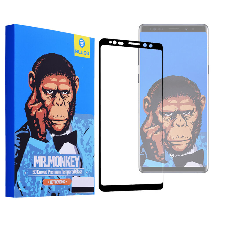 Folie Sticla Samsung Galaxy Note 9 Mr. Monkey 3D Hot Bending Cu Rama - Negru
