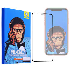 Folie Sticla iPhone XR Mr. Monkey 3D Hot Bending Cu Rama - Negru